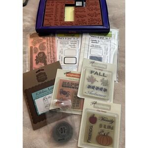 Lot Of 9 Rubber Stamp‎ Sets Crafting Scrapbooks